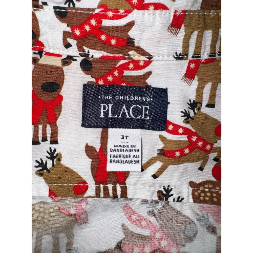 The Children's Place Toddler Boy Festive Reindeer Long Sleeve Shirt, Size 3T EUC